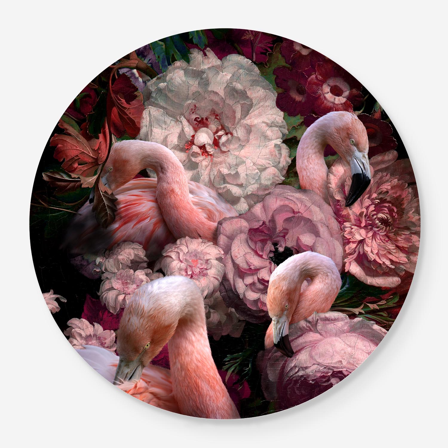 Pink Flamingos and roses