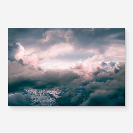 flying high between clouds